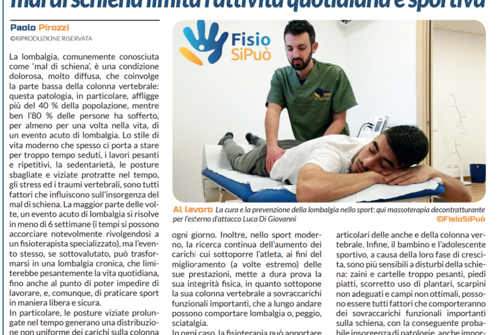 Lombalgia, Sciatica e Sport: quando il mal di schiena limita l’attività quotidiana e sportiva